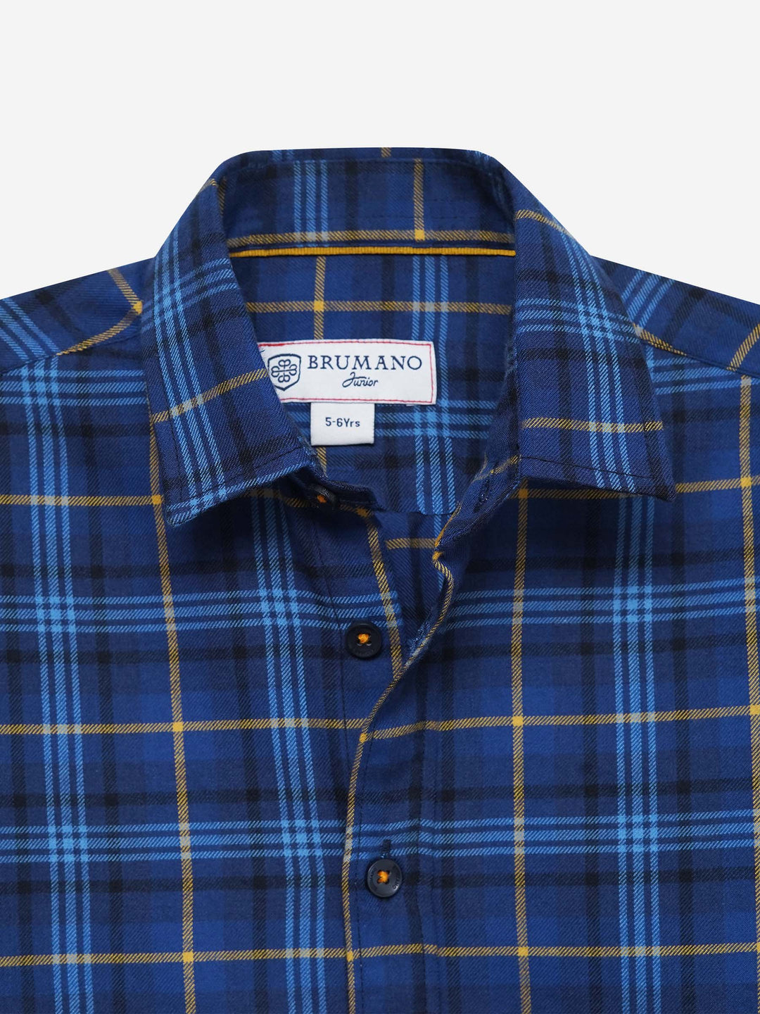 Blue Flannel Checkered Long Sleeve Shirt - Junior