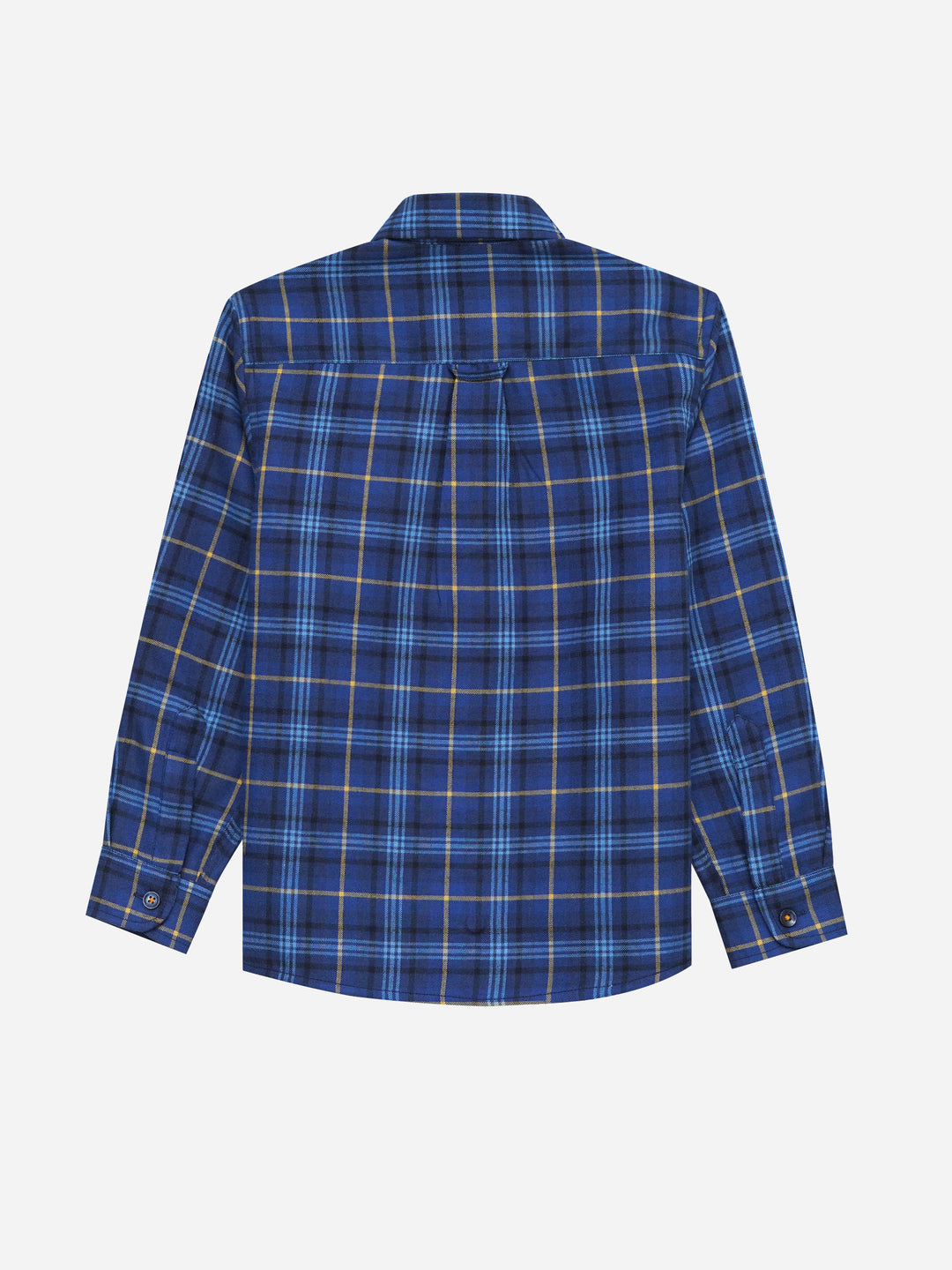 Blue Flannel Checkered Long Sleeve Shirt - Junior