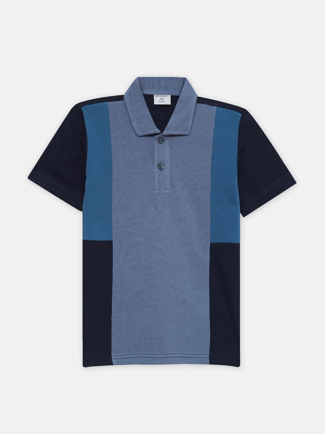 Blue grey contrast panel pique polo junior brumano pakistan1
