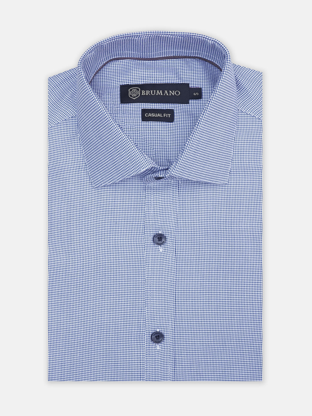Blue houndstooth formal shirt