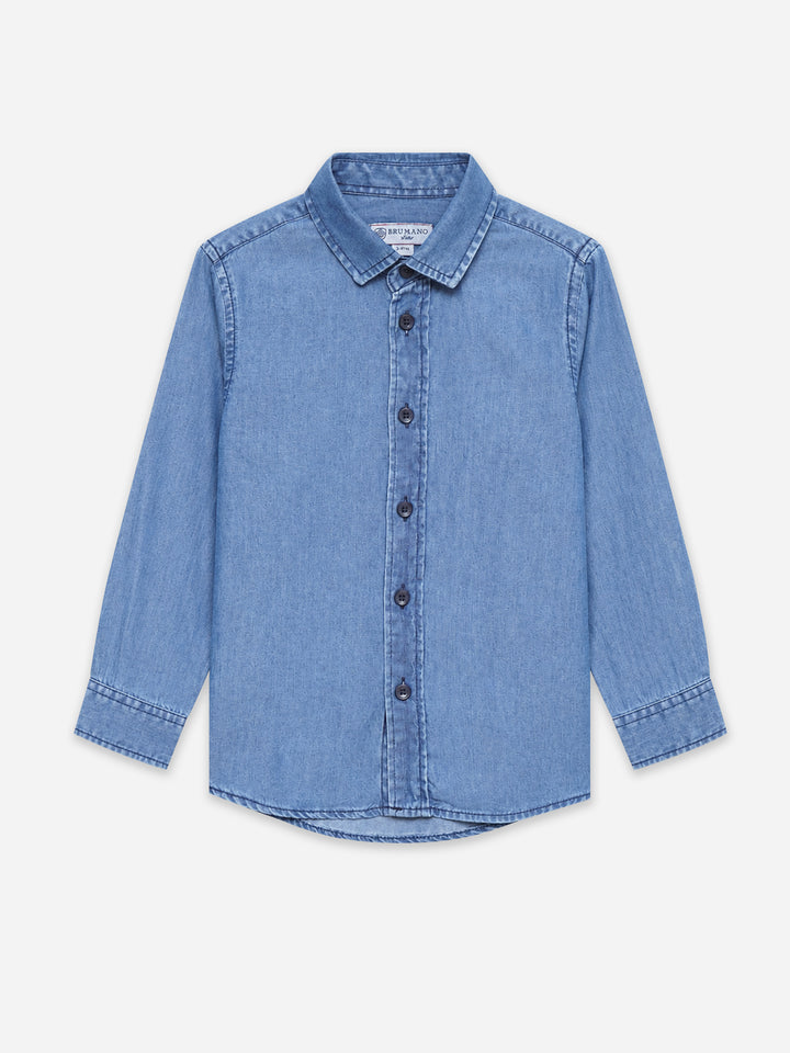 Blue Light Weight Denim Casual Shirt - Junior