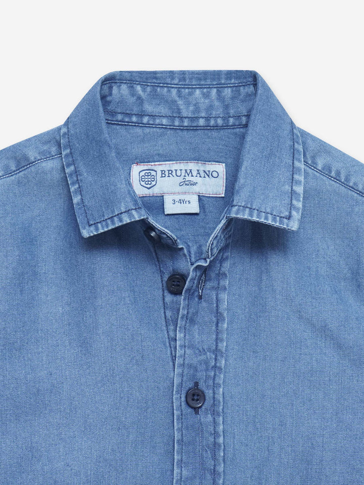 Blue Light Weight Denim Casual Shirt - Junior