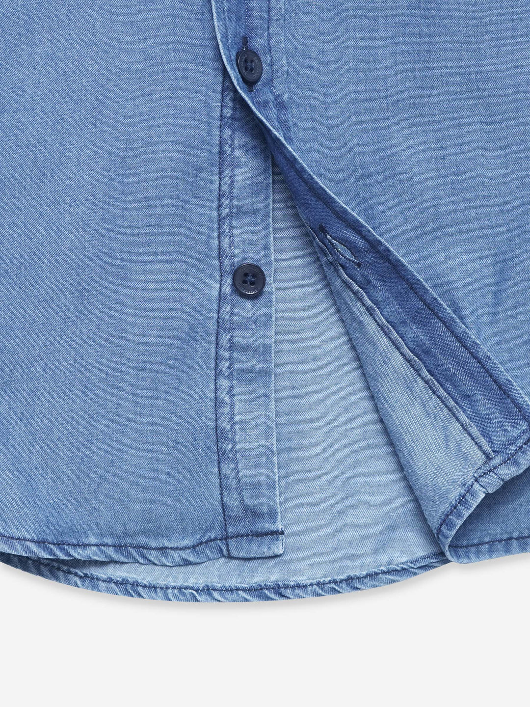 Blue Light Weight Denim Casual Shirt - Junior