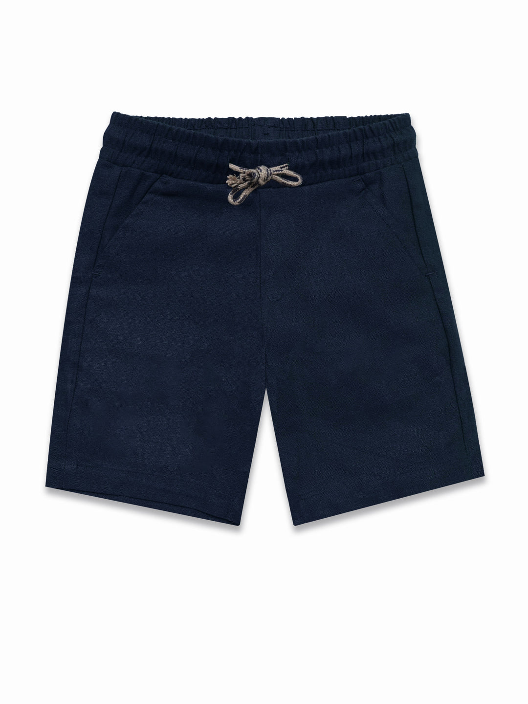 Blue Linen Structured Casual Shorts - Junior