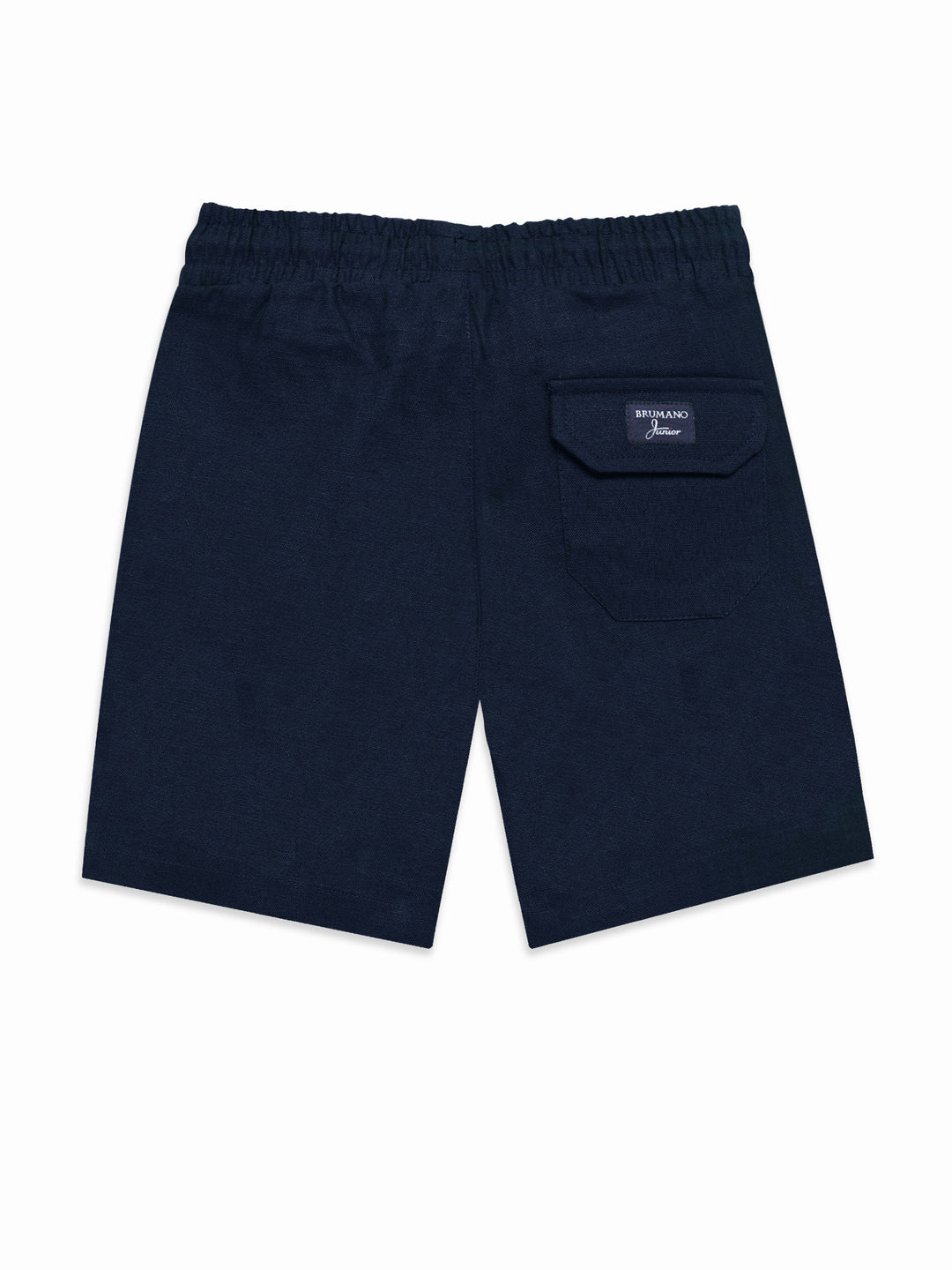 Blue Linen Structured Casual Shorts - Junior back image