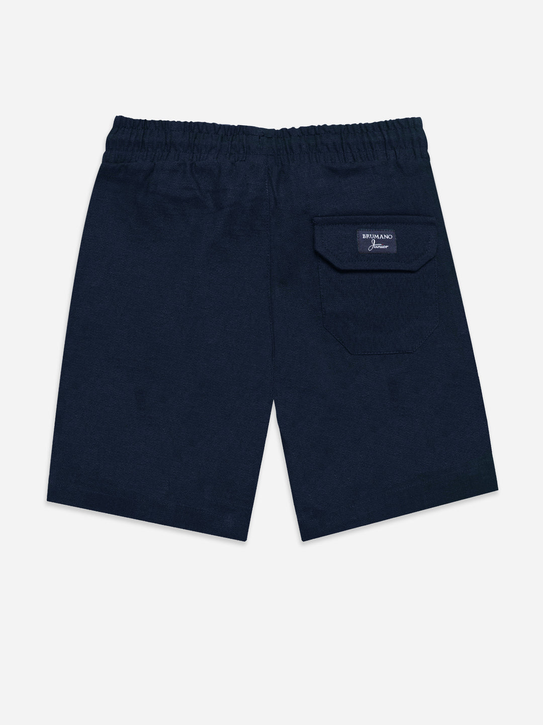 Blue Linen Structured Casual Shorts - Junior