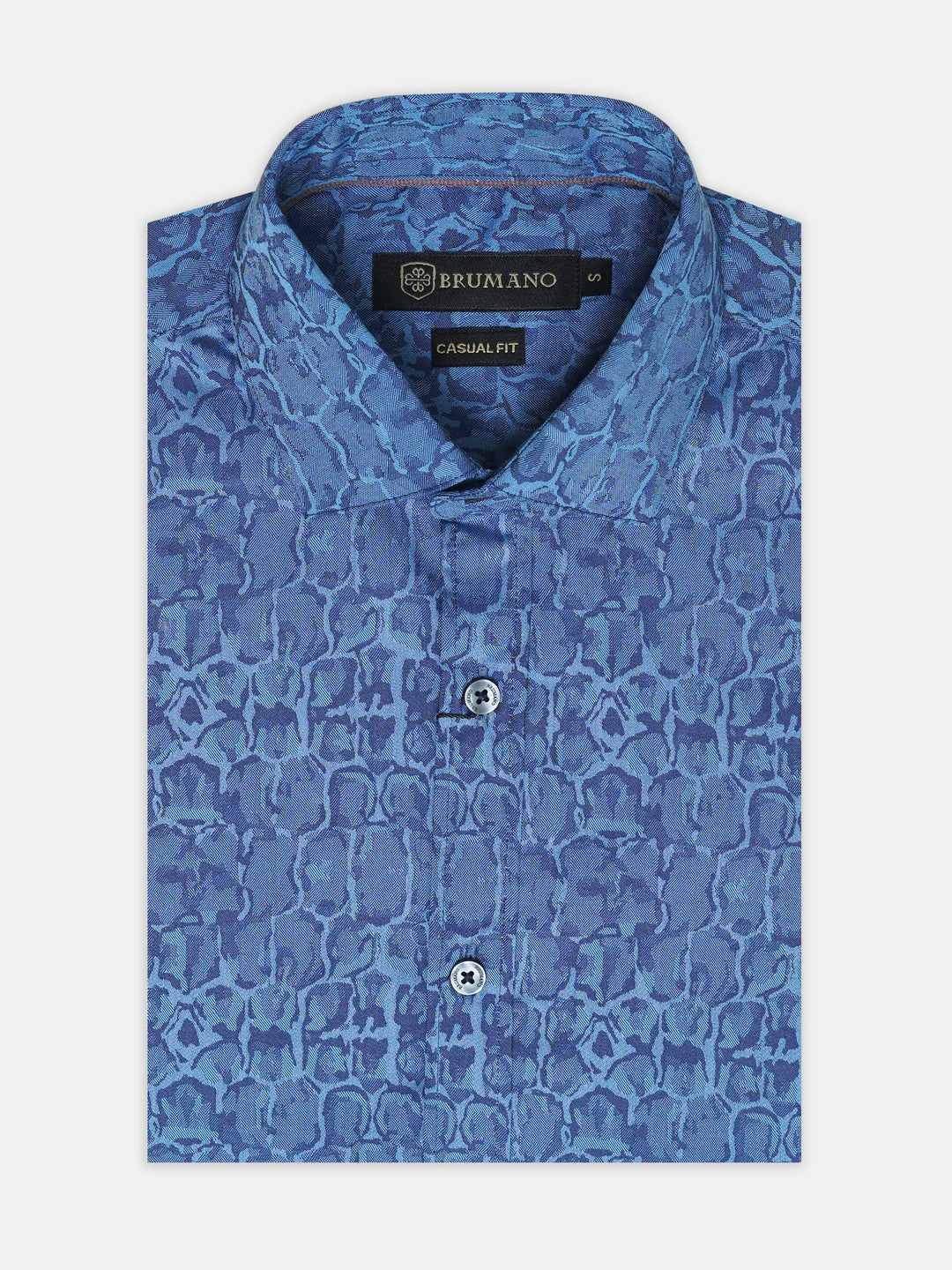 Blue paisley jacquard shirt