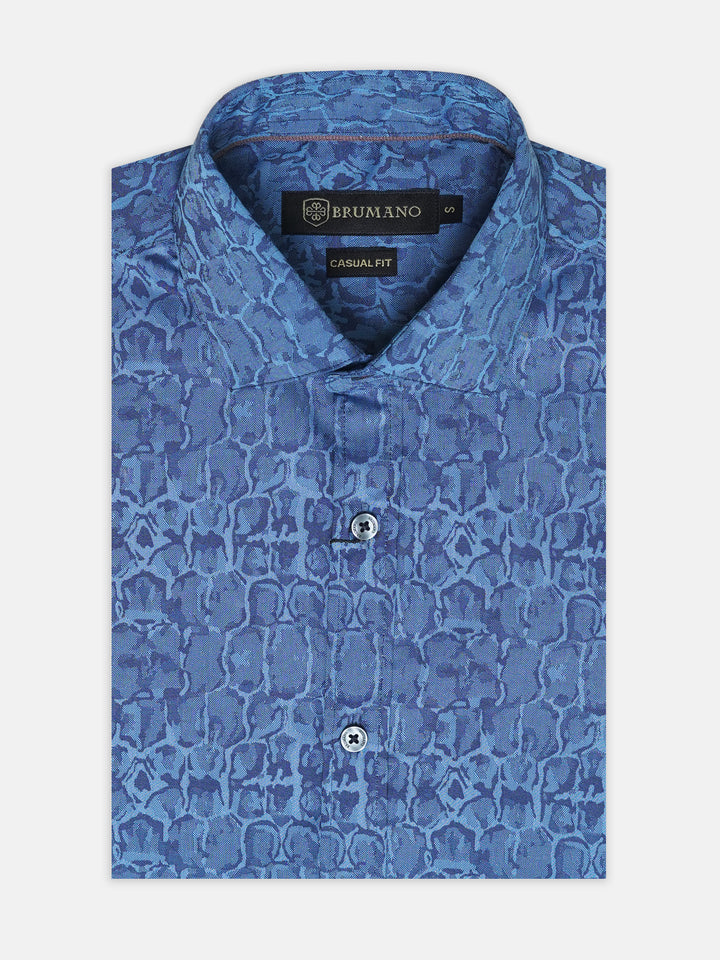 Blue Paisley Jacquard Shirt