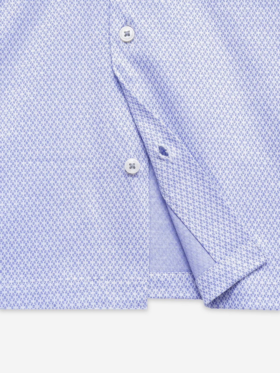 Blue Printed Knitted Cuban Collar Shirt - Junior