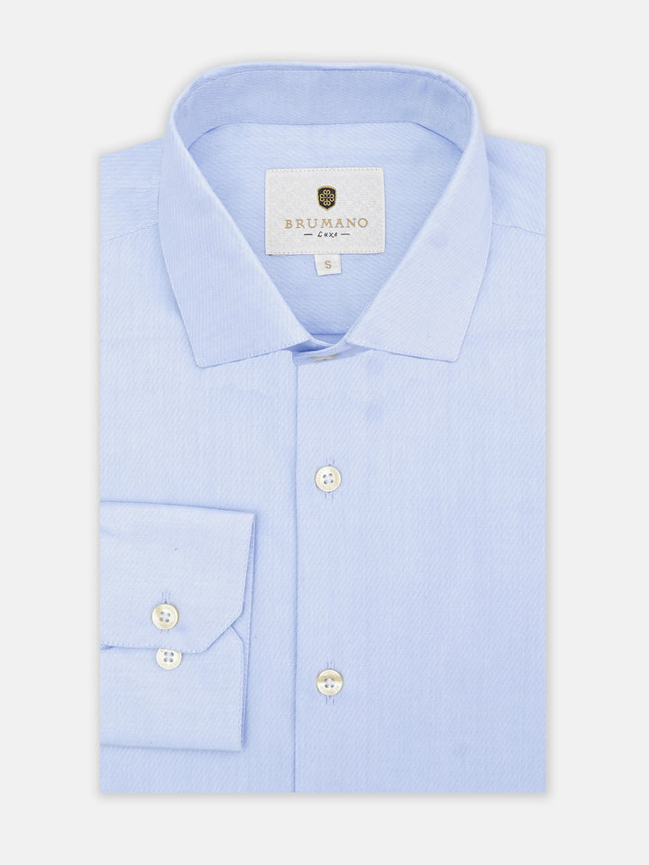 Blue Self Striped Formal Shirt - Luxe