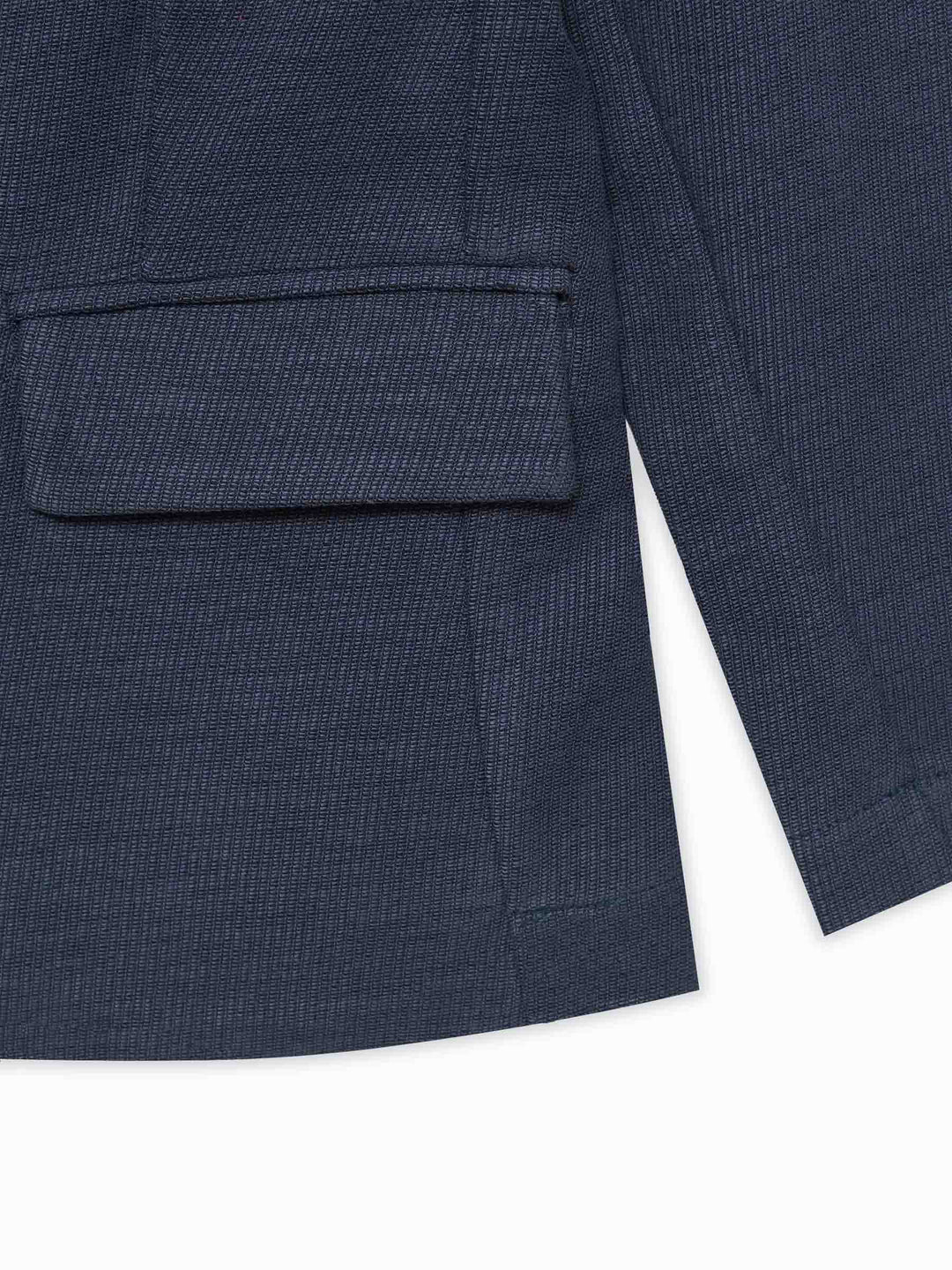 Blue Self Striped Kids Casual Blazer