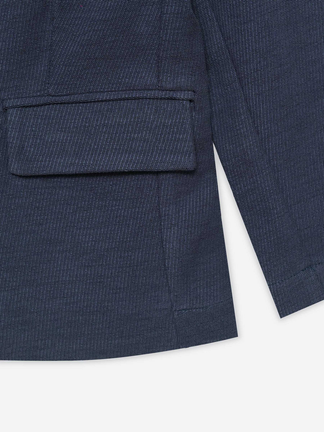Blue Self Striped Kids Casual Blazer