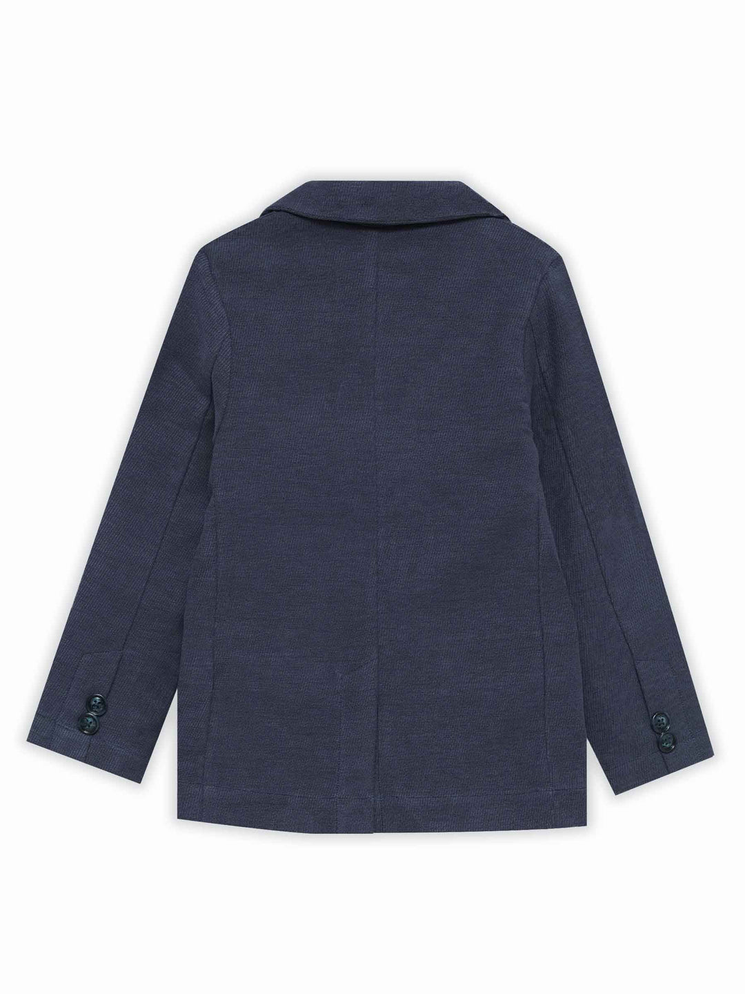 Blue Self Striped Kids Casual Blazer