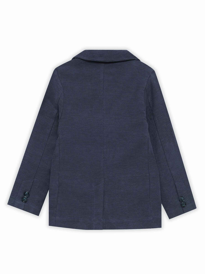 Blue Self Striped Kids Casual Blazer