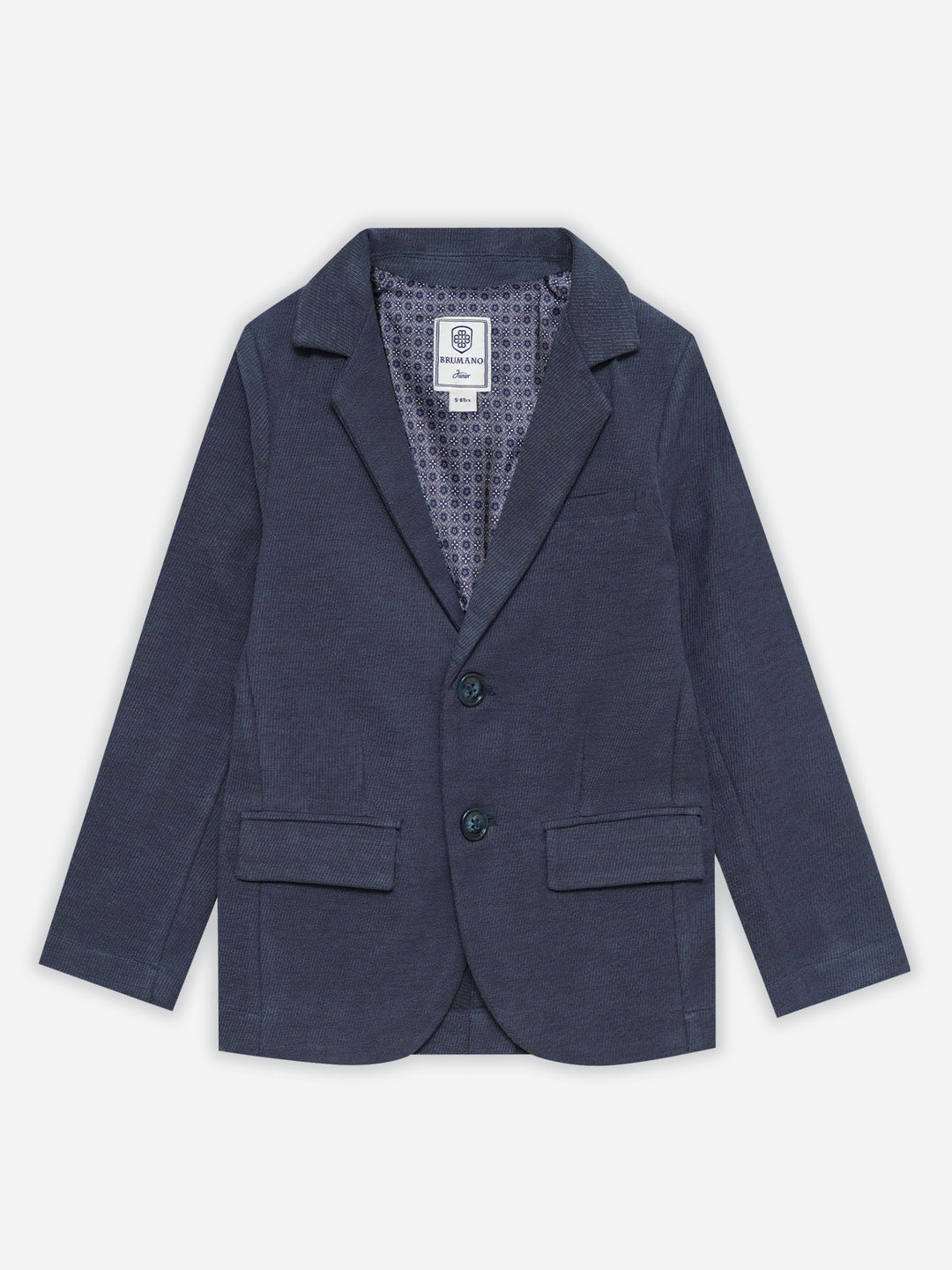 Blue Self Striped Kids Casual Blazer