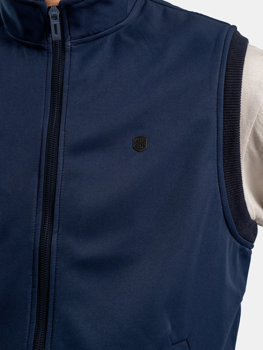 Blue Sleeveless Zipper Jacket - Essential