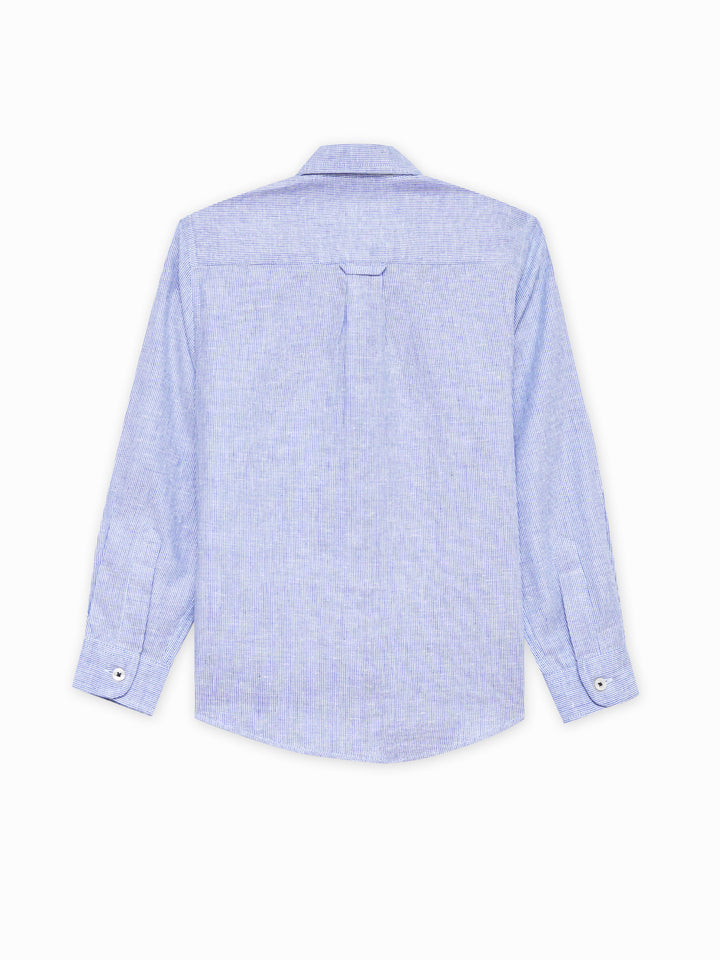 Blue Striped Casual Shirt - Junior