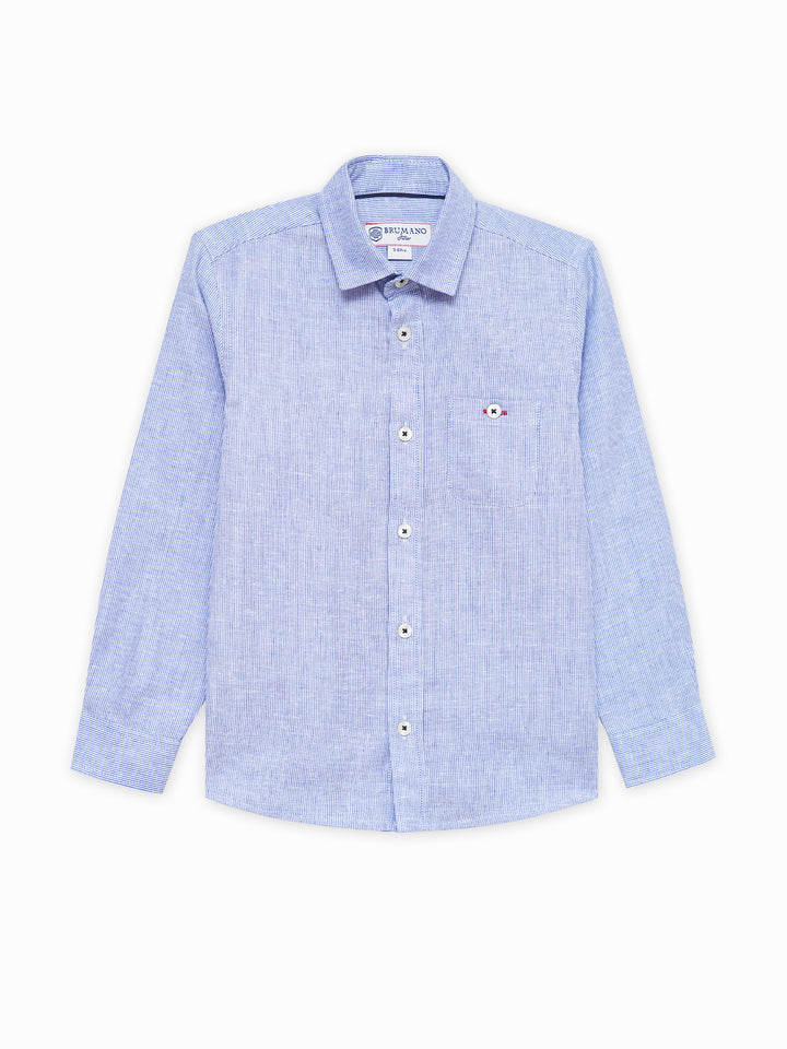 Blue Striped Casual Shirt - Junior