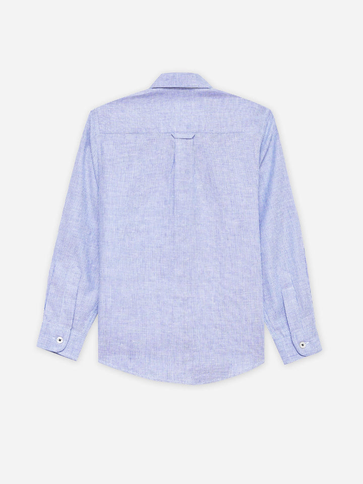 Blue Striped Casual Shirt - Junior