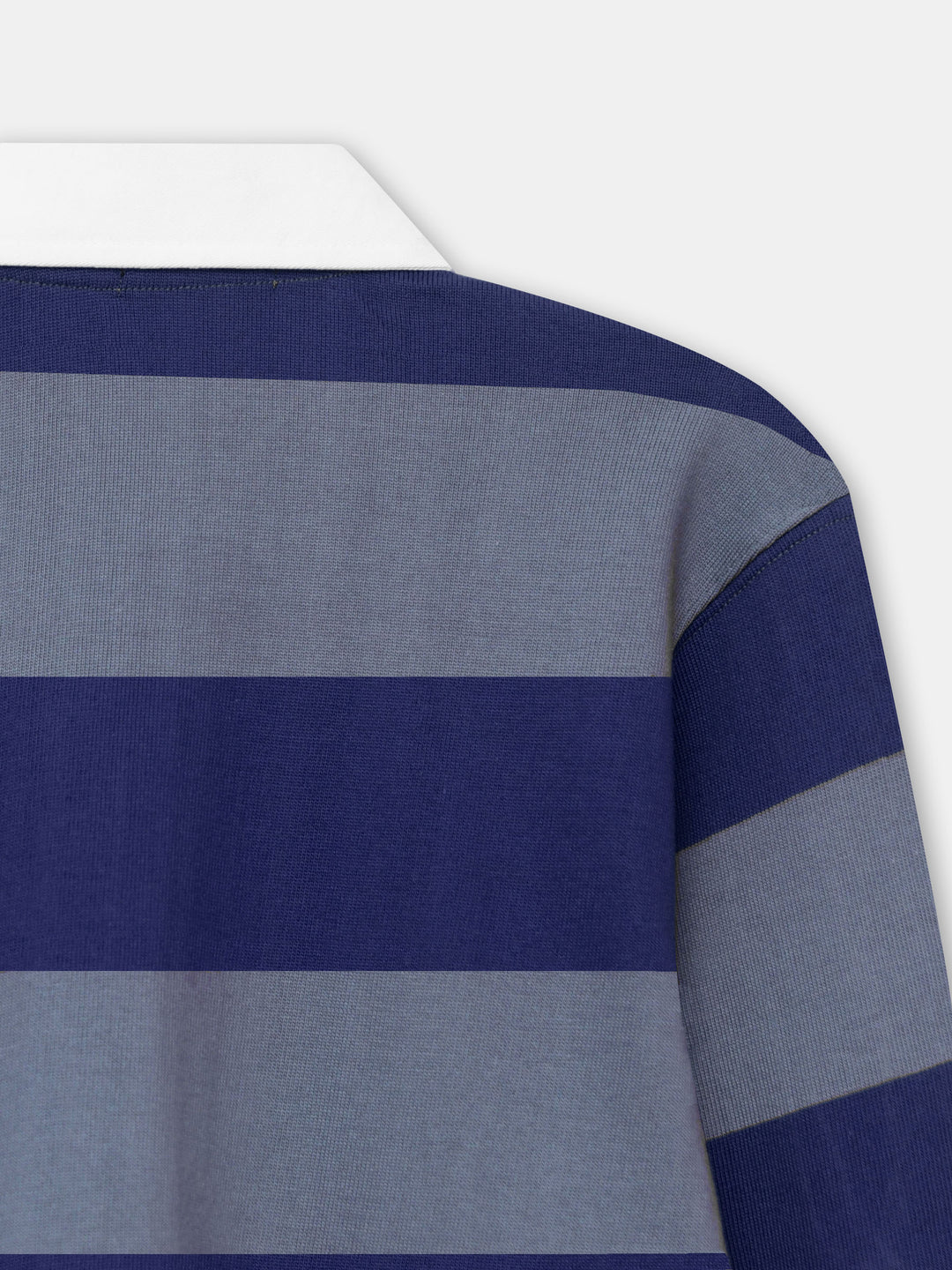 Blue Striped Full Sleeve Rugby Polo