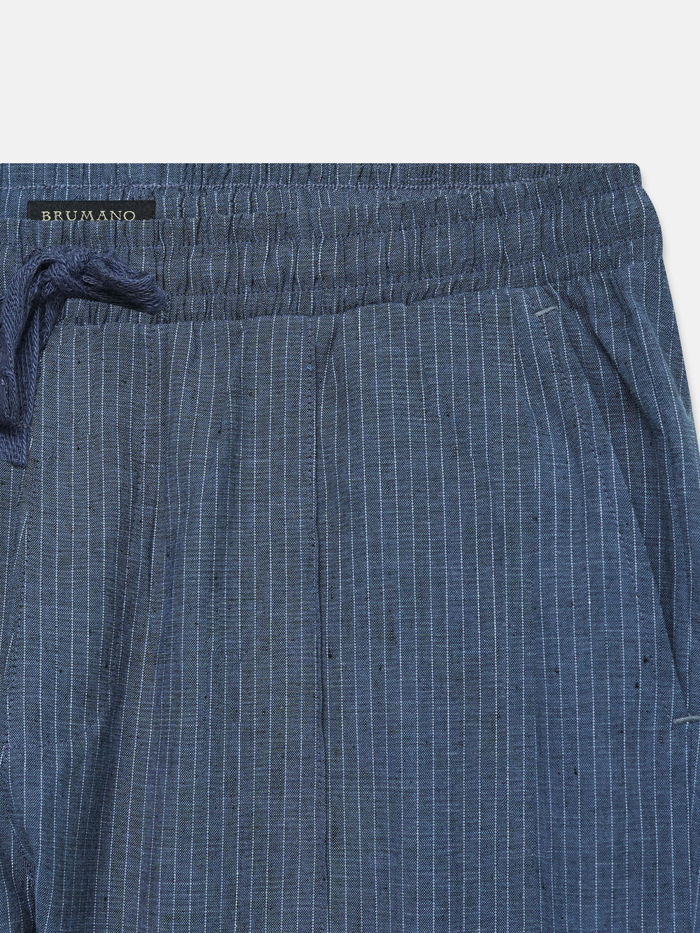 Blue striped linen blended casual pajama