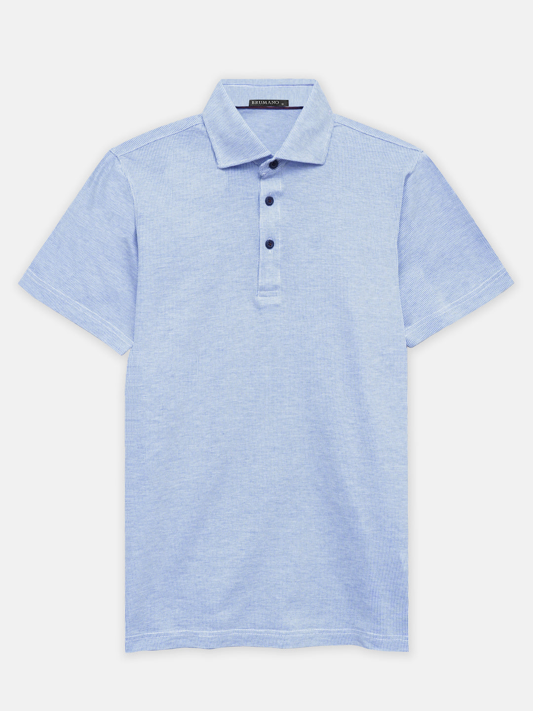 Blue Striped Polo With Cutaway Collar