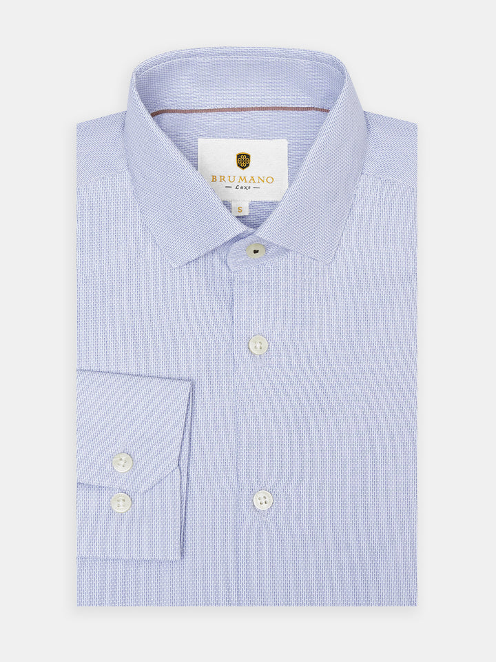 Blue Structured Formal Shirt - Luxe