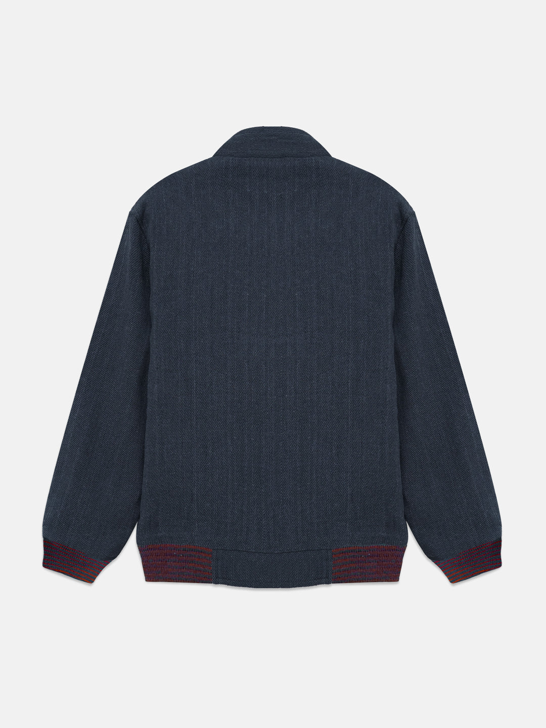 Blue Structured Jacket With Pockets