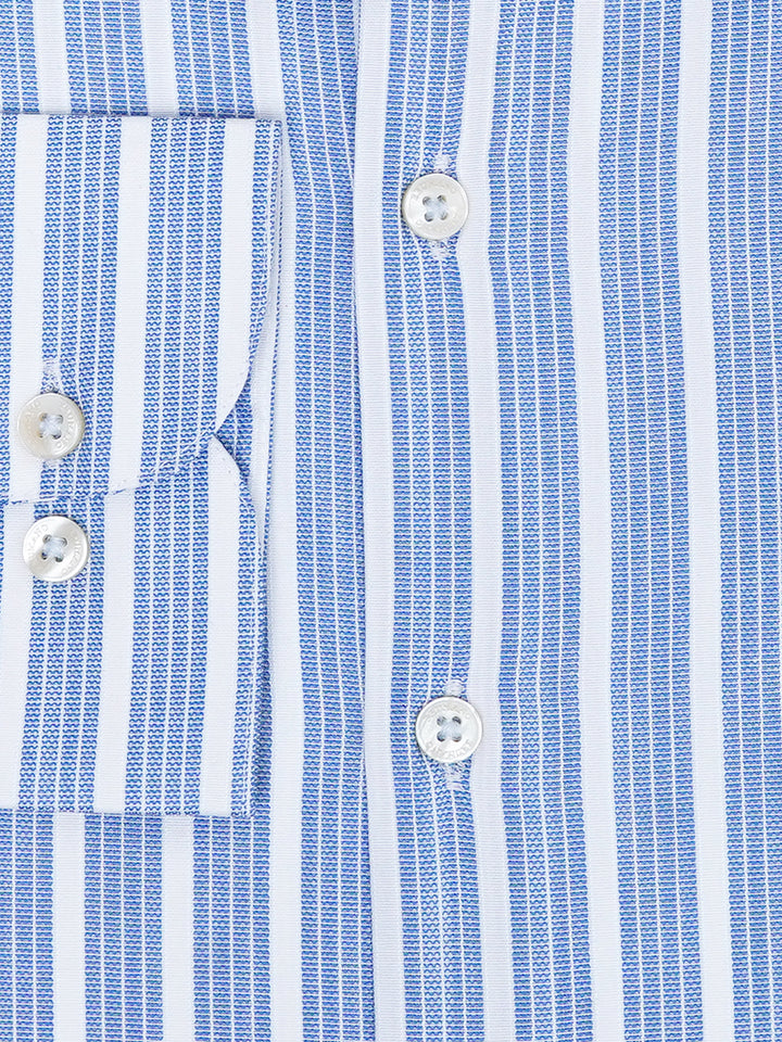 Blue Structured Striped Formal Shirt - Luxe