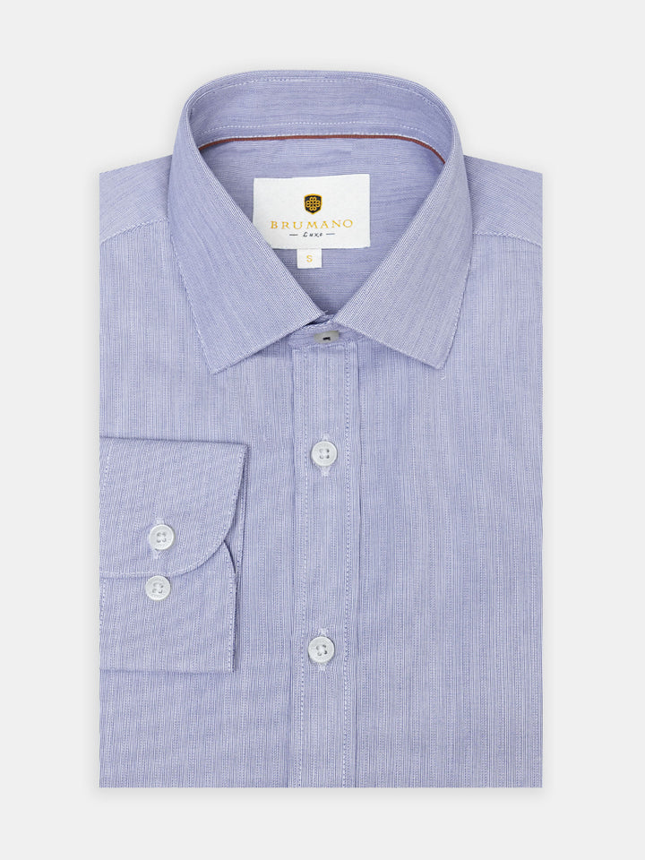Blue Subtle Structured Striped Formal Shirt - Luxe