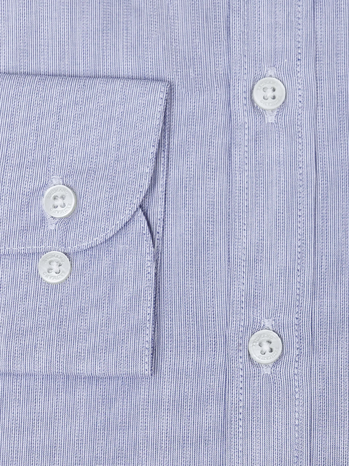 Blue Subtle Structured Striped Formal Shirt - Luxe