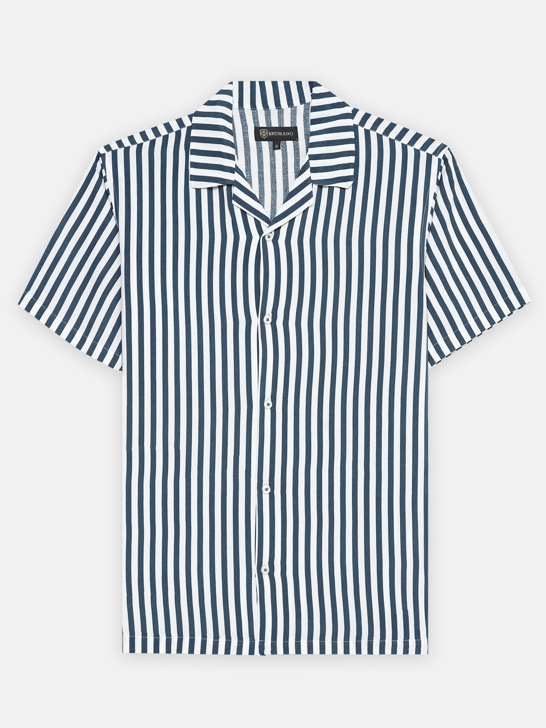 Blue & White Cuban Collar Shirt