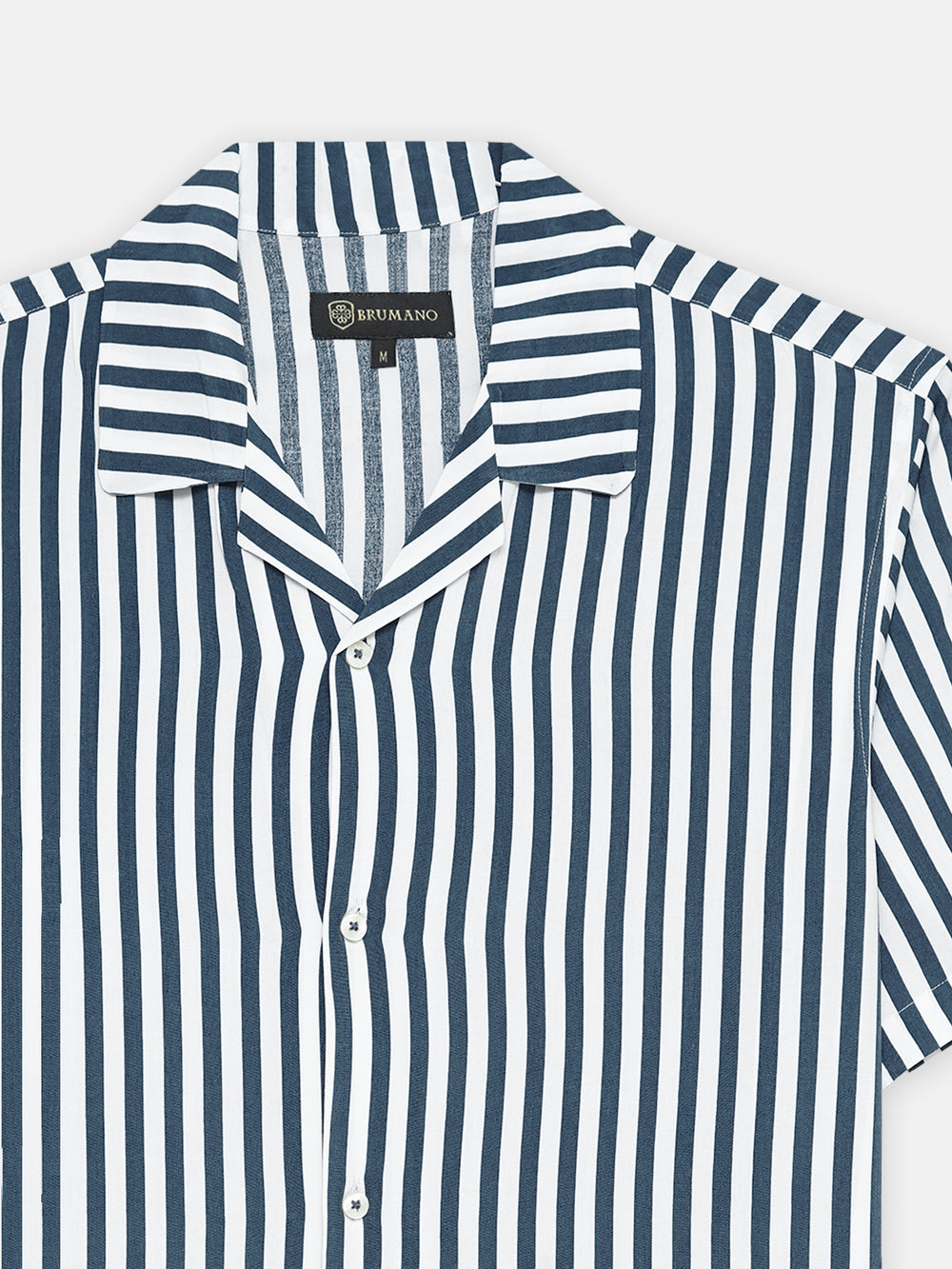 Blue & white cuban collar shirt