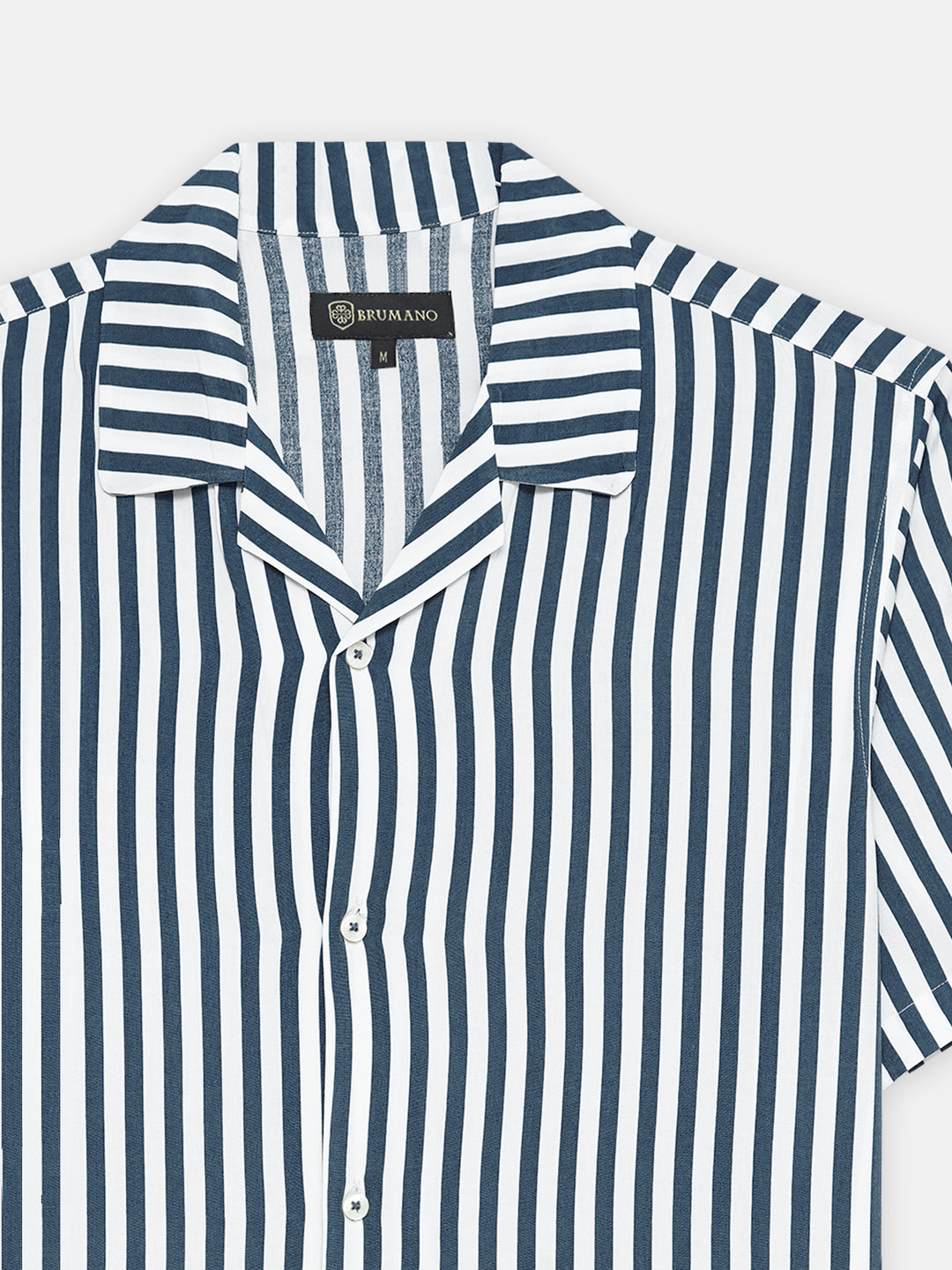 Blue & White Cuban Collar Shirt