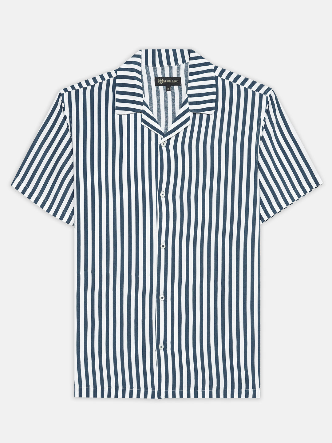 Blue & white cuban collar shirt