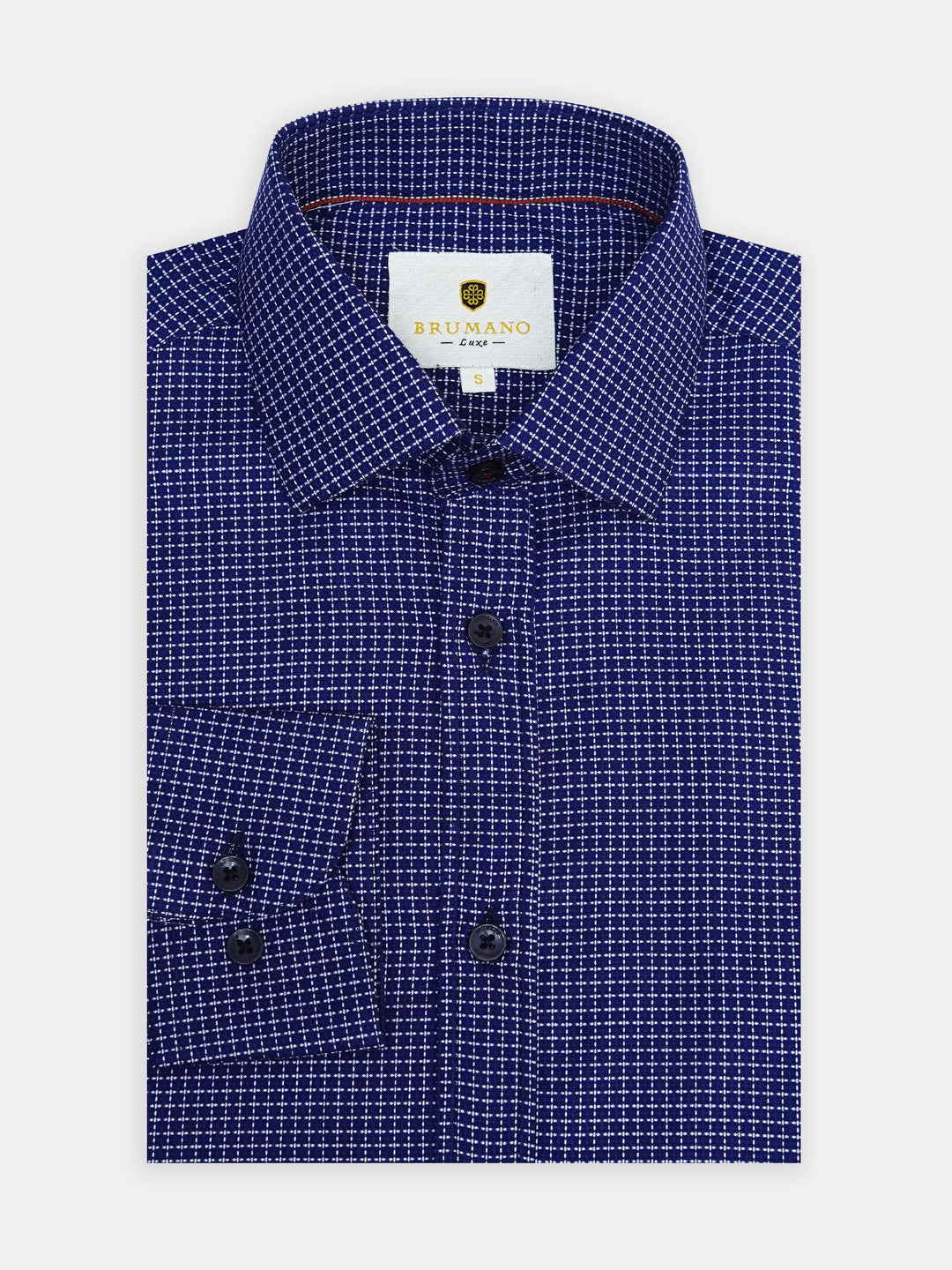 Blue & White Micro Structured Formal Shirt - Luxe