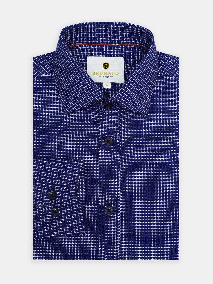 Blue & White Micro Structured Formal Shirt - Luxe