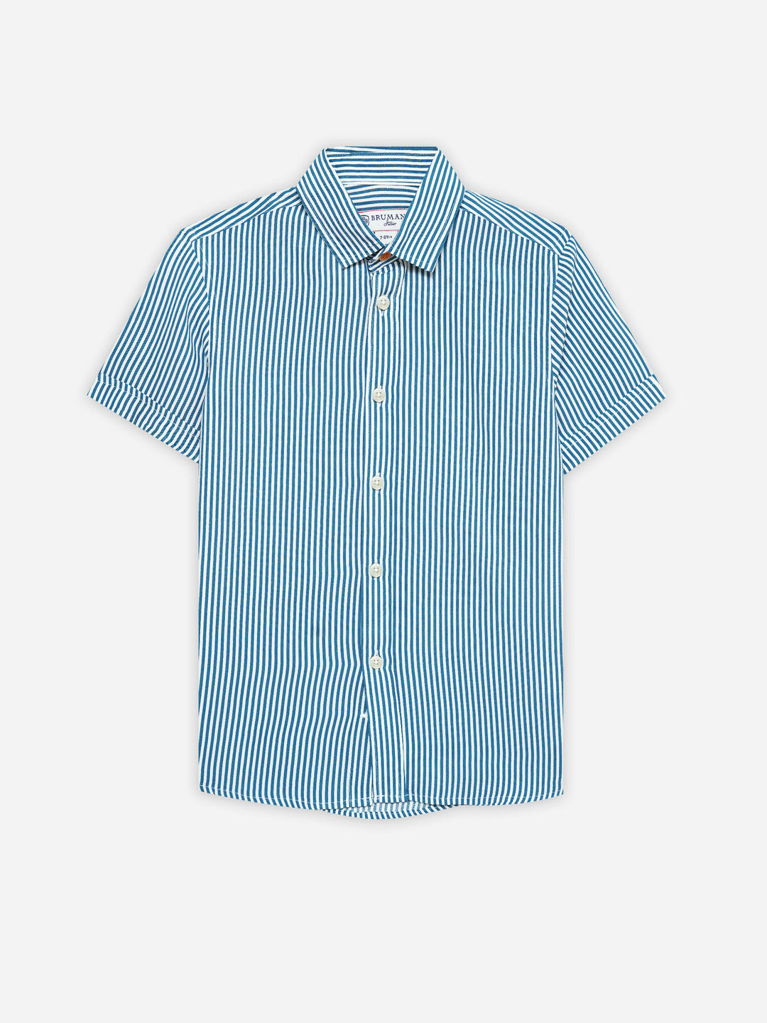 Blue & White Striped Half Sleeve Casual Shirt - Junior