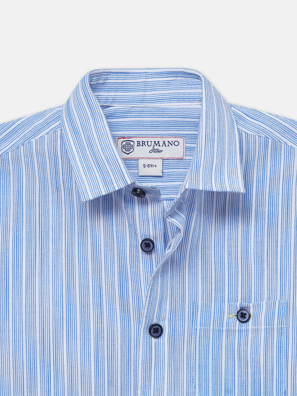 Blue & white striped half sleeve shirt   junior