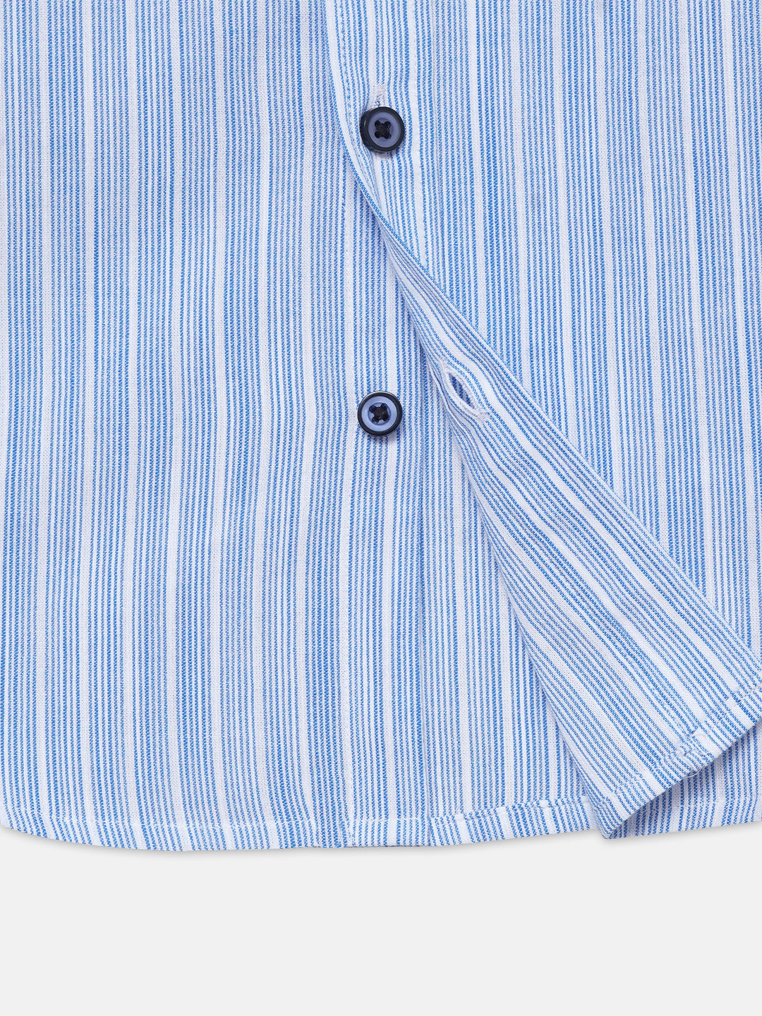 Blue & White Striped Half Sleeve Shirt - Junior
