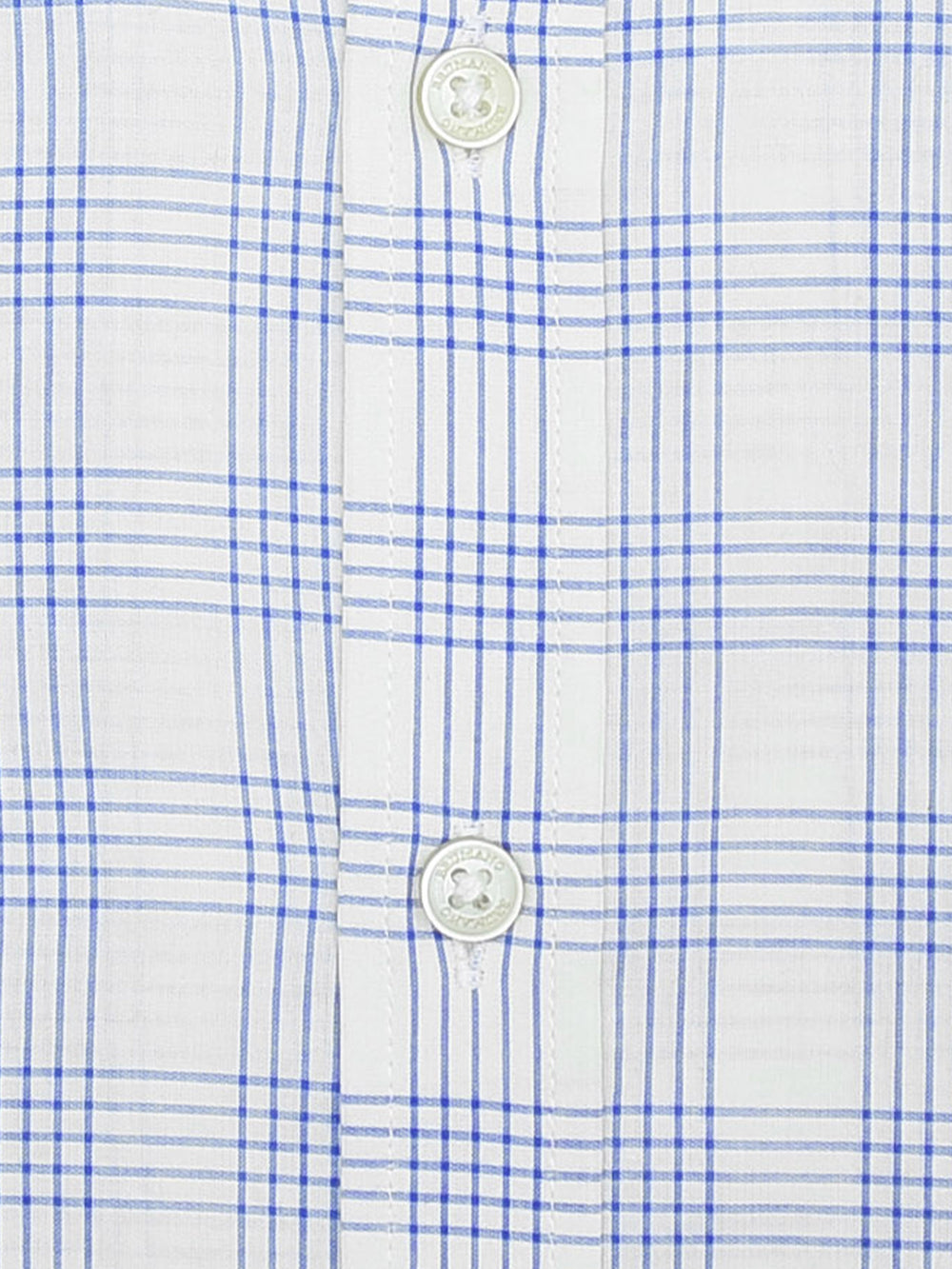 Blue Windowpane Shirt With Inside Button Down Collar