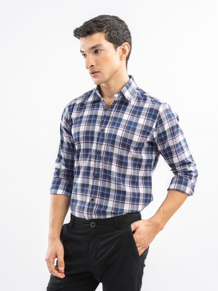 Blue Bold Checkered Shirt