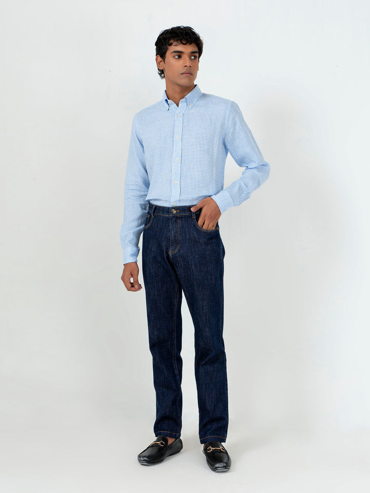 Blue Casual Fit Oraganic Denim Jeans Brumano Pakistan