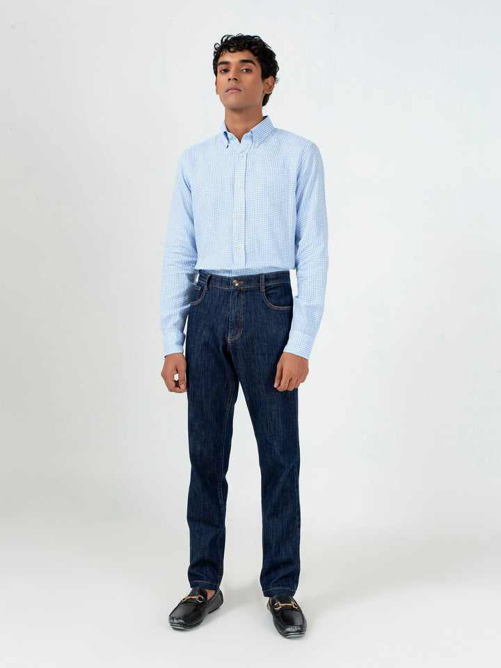 Blue Casual Fit Oraganic Denim Jeans Brumano Pakistan