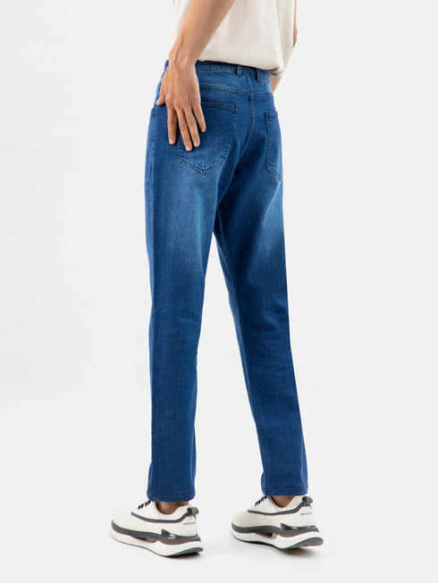 Blue Casual Fit Stone Washed Jeans