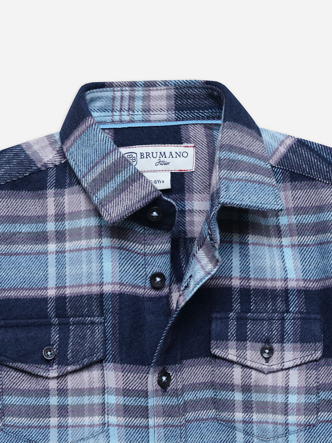 Blue Checkered Flannel Casual Shirt - Junior