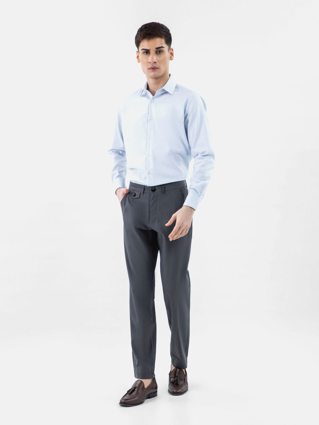Blue Dobby Structured Formal Shirt Brumano Pakistan