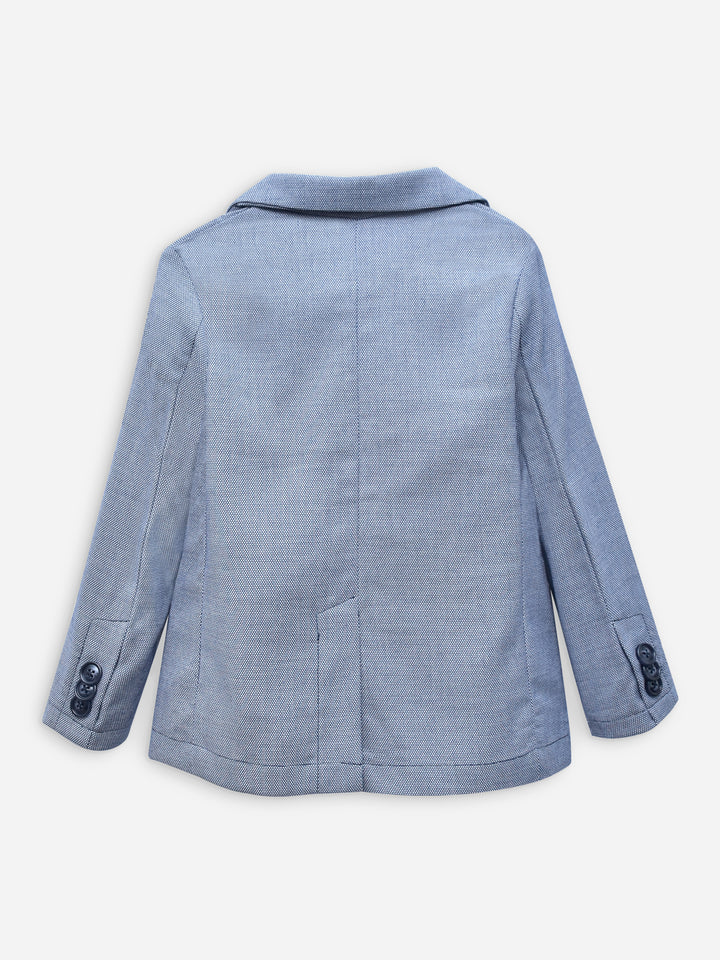 Blue Dobby Structured Kids Casual Blazer Brumano Pakistan
