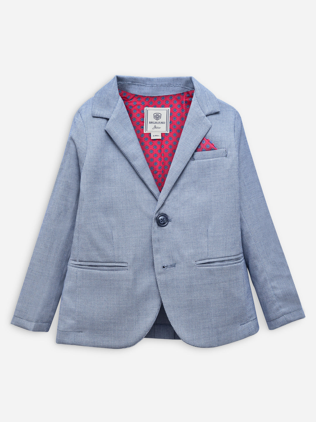 Blue Dobby Structured Kids Casual Blazer