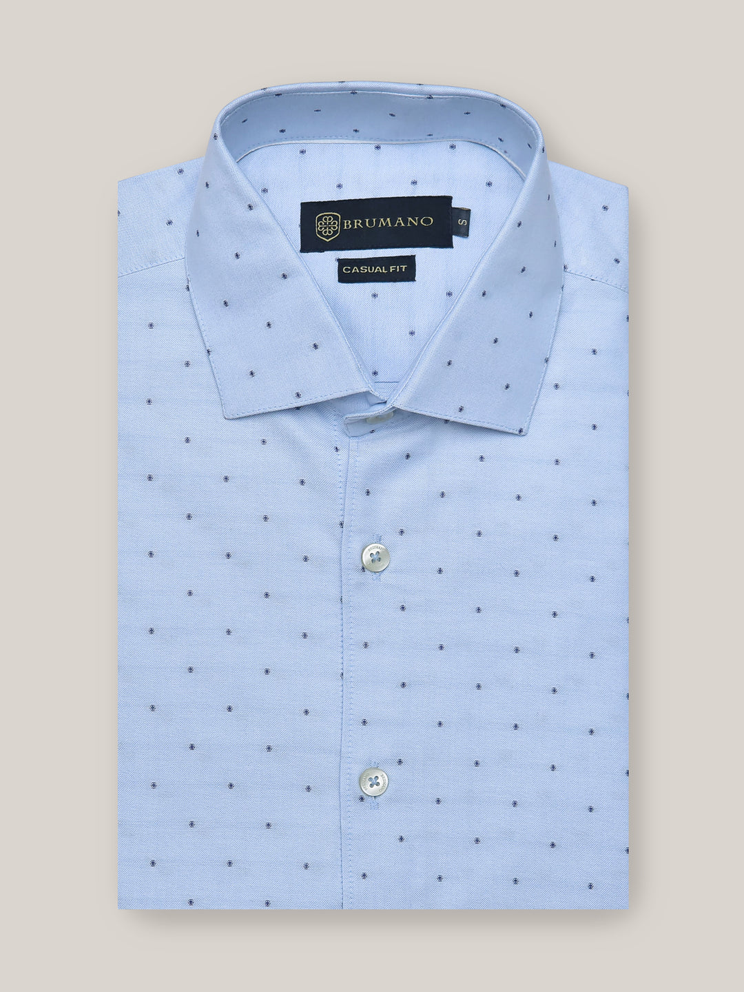 Blue Dot Patterned Oxford Shirt Brumano Pakistan